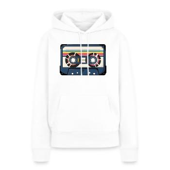 Retro Kassette Aufkleber - Frauen Premium Bio Hoodie - Weiß - Vorne - Julia (174cm)