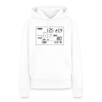 display2015 Einfarbig - Frauen Premium Bio Hoodie - Weiß - Vorne - Julia (174cm)