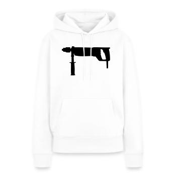Perceuse - Sweat à capuche Premium bio Femme - blanc - Devant - Julia (174cm)