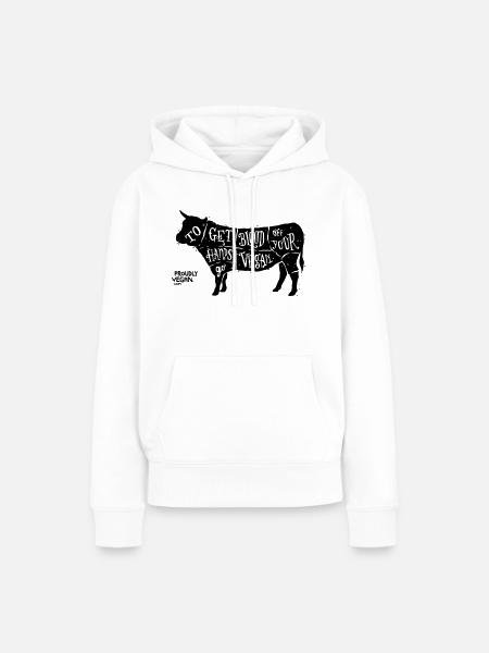 Go Vegan - Frauen Premium Bio Hoodie - Weiß