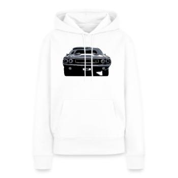 Challenger R / T - Sweat à capuche Premium bio Femme - blanc - Devant - Julia (174cm)