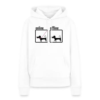online / offline (Hund) - Frauen Premium Bio Hoodie - Weiß - Vorne - Julia (174cm)