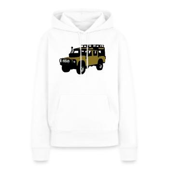 Tout-terrain - Sweat à capuche Premium bio Femme - blanc - Devant - Julia (174cm)