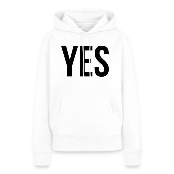yes - Frauen Premium Bio Hoodie - Weiß - Vorne - Julia (174cm)