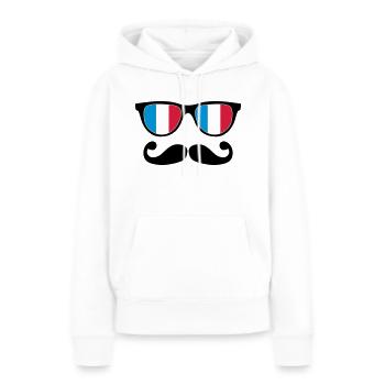 french mustache glasses nerd - like a sir - Frauen Premium Bio Hoodie - Weiß - Vorne - Julia (174cm)