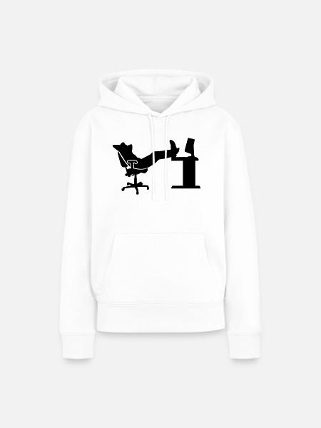 Büro - Frauen Premium Bio Hoodie - Weiß