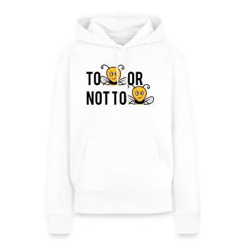 Être ou ne pas être des abeilles - Sweat à capuche Premium bio Femme - blanc - Devant - Julia (174cm)