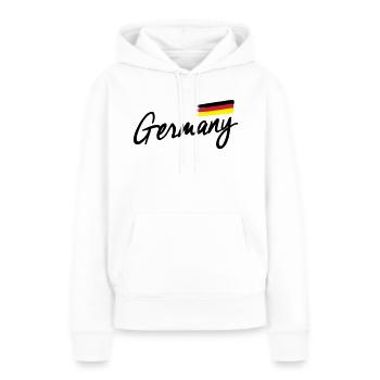 Deutschland - Germany - Bundesrepublik -Flagge BRD - Frauen Premium Bio Hoodie - Weiß - Vorne - Julia (174cm)