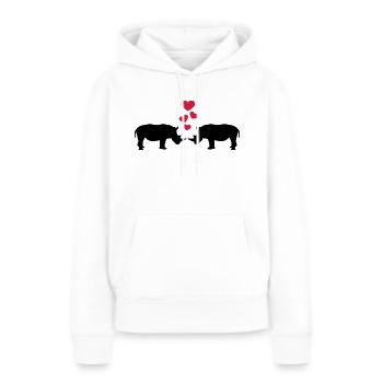 Nashorn - Frauen Premium Bio Hoodie - Weiß - Vorne - Julia (174cm)