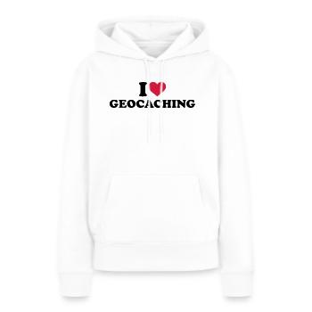 Geocaching - Frauen Premium Bio Hoodie - Weiß - Vorne - Julia (174cm)
