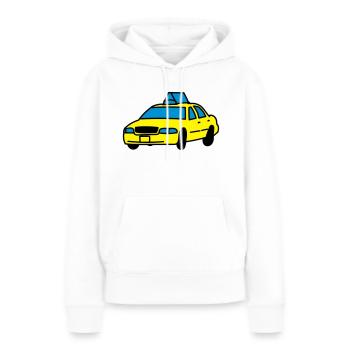 Taxi - Frauen Premium Bio Hoodie - Weiß - Vorne - Julia (174cm)