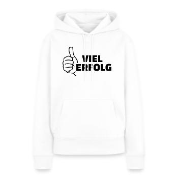 Erfolg - Frauen Premium Bio Hoodie - Weiß - Vorne - Julia (174cm)