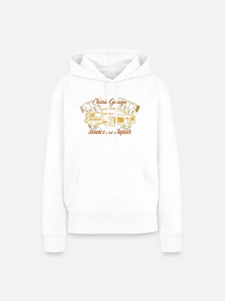 classic garage - Frauen Premium Bio Hoodie - Weiß