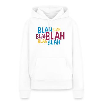 Comic Blah Coloré - Sweat à capuche Premium bio Femme - blanc - Devant - Julia (174cm)