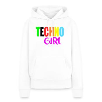 fille techno - Sweat à capuche Premium bio Femme - blanc - Devant - Julia (174cm)
