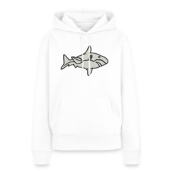 Poisson Requin Prédateur Eau Graffiti Océan - Sweat à capuche Premium bio Femme - blanc - Devant - Julia (174cm)