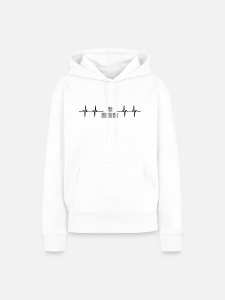 Heartbeat - WASD - Der Zocker - Frauen Premium Bio Hoodie - Weiß
