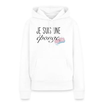 Je suis une éponge - Sweat à capuche Premium bio Femme - blanc - Devant - Julia (174cm)