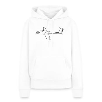 Planeur - Sweat à capuche Premium bio Femme - blanc - Devant - Julia (174cm)