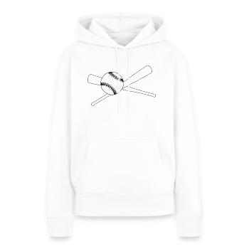 Baseball und 2 Schläger - Frauen Premium Bio Hoodie - Weiß - Vorne - Julia (174cm)