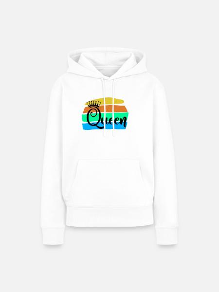 Queen - Frauen Premium Bio Hoodie - Weiß
