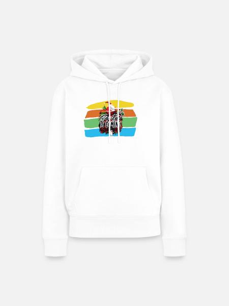 Santa IS Coming - Frauen Premium Bio Hoodie - Weiß