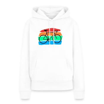 Bicyclette - Sweat à capuche Premium bio Femme - blanc - Devant - Julia (174cm)