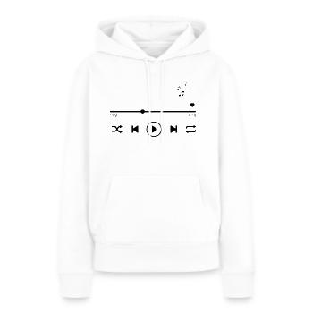 Morceau de musique personnalisé - Sweat à capuche Premium bio Femme - blanc - Devant - Julia (174cm)