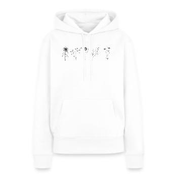 Minimalistische Blume - Frauen Premium Bio Hoodie - Weiß - Vorne - Julia (174cm)