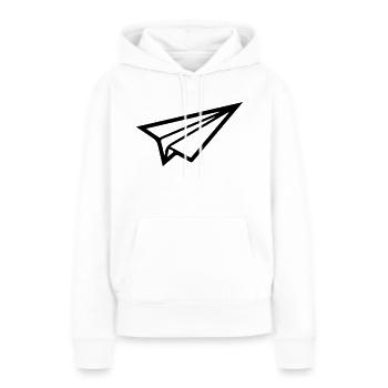 papierflieger 01 - Frauen Premium Bio Hoodie - Weiß - Vorne - Julia (174cm)