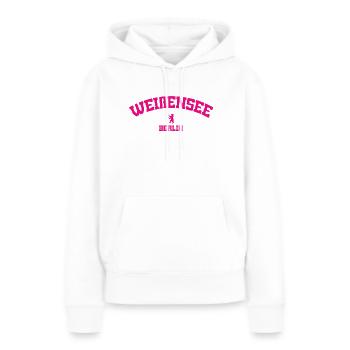 Weißensee - Berlin - Deutschland - Germany - Frauen Premium Bio Hoodie - Weiß - Vorne - Julia (174cm)