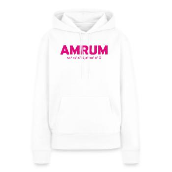 Amrum Koordinaten Ebbe Flut Nordsee - Frauen Premium Bio Hoodie - Weiß - Vorne - Julia (174cm)