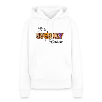 Es ist gruselige Jahreszeit - Frauen Premium Bio Hoodie - Weiß - Vorne - Julia (174cm)