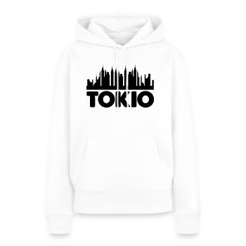 Tokyo - Sweat à capuche Premium bio Femme - blanc - Devant - Julia (174cm)