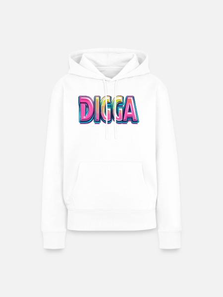 DIGGA - Frauen Premium Bio Hoodie - Weiß