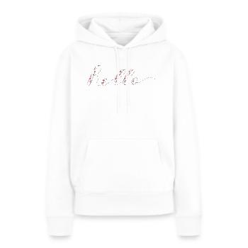 hello - Sweat à capuche Premium bio Femme - blanc - Devant - Julia (174cm)