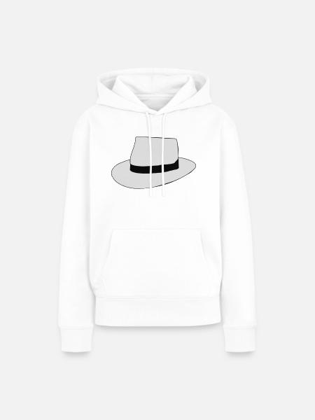 white hat - Frauen Premium Bio Hoodie - Weiß