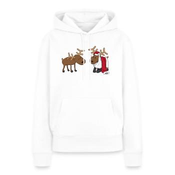 Rentiere verkleiden sich als Weihnachtsmann - Frauen Premium Bio Hoodie - Weiß - Vorne - Julia (174cm)