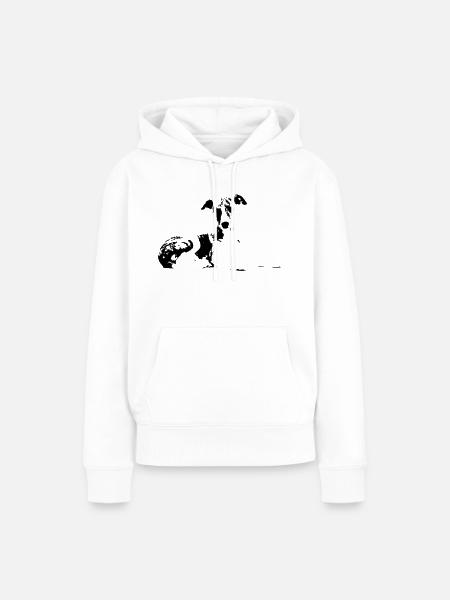 Whippet Puppy - Frauen Premium Bio Hoodie - Weiß