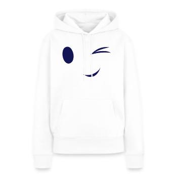clin oeil yeux - Sweat à capuche Premium bio Femme - blanc - Devant - Julia (174cm)