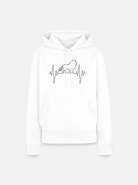 Lion Pulse - Frauen Premium Bio Hoodie - Weiß