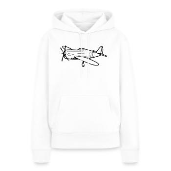flieger - Frauen Premium Bio Hoodie - Weiß - Vorne - Julia (174cm)