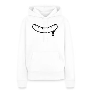 Saucisse frite croustillante du gril - Sweat à capuche Premium bio Femme - blanc - Devant - Julia (174cm)