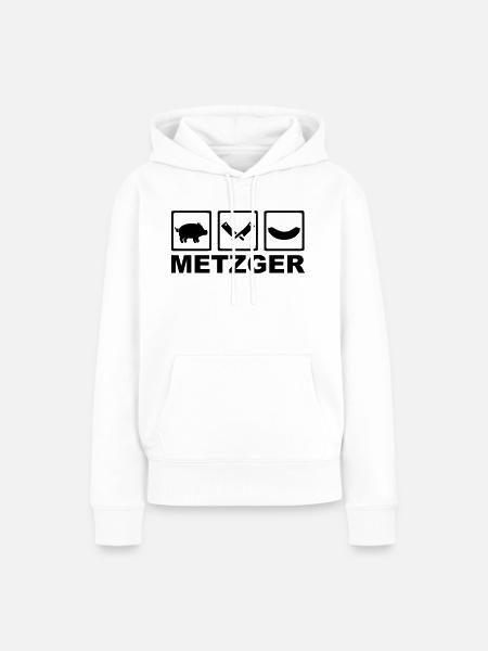 Metzger - Frauen Premium Bio Hoodie - Weiß