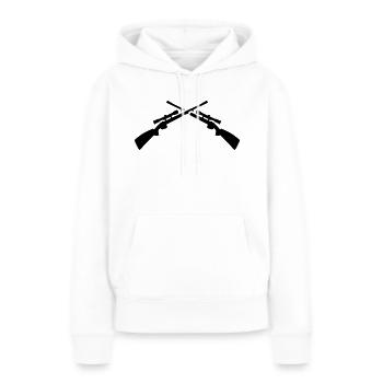 Fusil - Sweat à capuche Premium bio Femme - blanc - Devant - Julia (174cm)