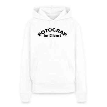 fotograf im dienst - Frauen Premium Bio Hoodie - Weiß - Vorne - Julia (174cm)