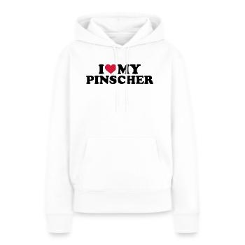 Pinscher - Frauen Premium Bio Hoodie - Weiß - Vorne - Julia (174cm)