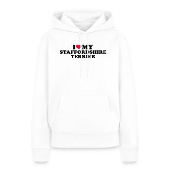 Staffordshire Terrier - Frauen Premium Bio Hoodie - Weiß - Vorne - Julia (174cm)