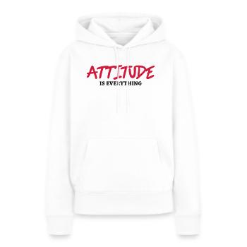 Attitude is everything - Sweat à capuche Premium bio Femme - blanc - Devant - Julia (174cm)