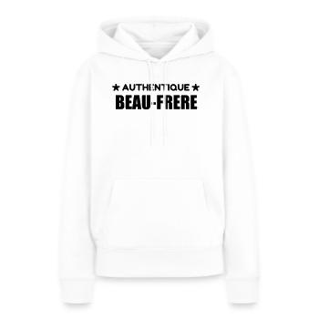 Beau Frère / Frere / Beau-Frère / Mariage / Marié - Sweat à capuche Premium bio Femme - blanc - Devant - Julia (174cm)